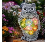 Solar Garden Statue Owl Ornament Outdoor,Garden Animal Figurine with Solar Light,Decorative Owl for Courtyard,Hanging Gift