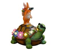 Solar Garden Statue, Resin Animal Figurine Light, 8x5 Inches Lawn Decor with LED Glow, Durable Resin Outdoor Ornament, Yard Statue with Cute Design, Landscape Decoration Piece for Patio Porch