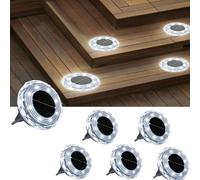 Solar ground light, suitable for outdoor solar spotlights on paths, lawns, courtyards, and swimming pools, with a waterproof rating of IP65 (Lumière blanche,Lot de 6)