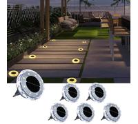 Solar ground light, suitable for outdoor solar spotlights on paths, lawns, courtyards, and swimming pools, with a waterproof rating of IP65 (Lumière chaude,Lot de 6)