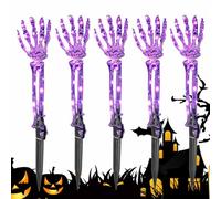 Solar Ground Lights - Affichages Solaires Blancs Étanches Blancs Brillant | Solar Ground Lights | Halloween Hand Skeleton Design Imperméable Lampe pour Fête en Plein Air Jardin Pelouse Pat