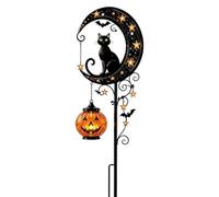 Solar Halloween Garden Light Pumpkin Black Cat Pathway Stake Light