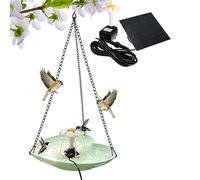 Solar Hanging Bird Bath Fountain | Heart-Shaped Waterfall Bird Feeder With Pump PP Iron ABS 23,5 × 25 × 500 g Decorative Garden Wildlife Attraction Outdoor Patio Balcony Yard | Hummingbird Robin Natur