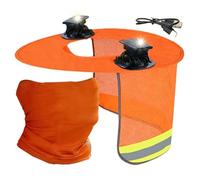 Solar Hard Hat - 47 cm, Sun Shade Hat, Neck Protection | Solar Fan, Lightweight, Removable Neck Masque, Durable For Greening, Agricultural Planting, Landscaping, Construction, Farmers