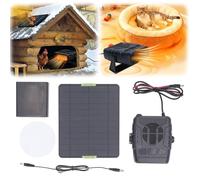 Solar Heater for Chicken Coop,20W Solar Panel Greenhouse Heater Kit Overheating Protection Solars Powered Heaters Warm Air Blower Small Greenhouse Heaters for Car Chicken Kitten Puppy Pets