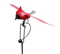 Solar Hummingbird - Flying Cardinal Yard Pleed, Turning the Red Garden Bird, Décoration externe en métal imperméable | Grand spinner de la cour pour pelouse, patio, parterre de fleurs, ornement