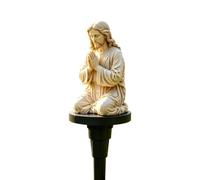 Solar Jesus Garden Statue 25cm LED Lighted Resin Memorial Stake Decor