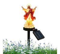 Solar Jesus Garden Statue Resin Religious LED Sculpture with Stake
