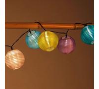 Solar-Lampion-Lichterkette 10 LED Éclairage de Fête Dekolicht Jardin Blanc Chaud