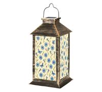 Solar Lantern Colorful Cute sea Fishes Collection Blue Water Seamless Cartoon Outdoor Waterproof Garden Hanging Lantern Solar Powered Lighting Outside Table Lamp for Patio Deck Camping Garden