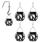 Solar Lantern Light, Outdoor Hanging Decor, Waterproof Led Lamp, 2.95x2.56 inches, 4 Pack Black, Energy-Saving Design, Auto On/off Function, for Garden Camping Patio Balcony