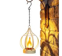Solar Lantern - Retro Metal Light, Hollow Outdoor Flickering Flame Decor
