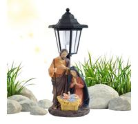 Solar Lanterns Waterproof, Jesus Garden Lights, 12.4x4.5x4.5 inches Solar Powered Nativity Decor, Ambient Scene Lighting for Outside Decorations on Porch Patio Pathway Yard Display