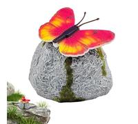 Solar LED Butterfly Light-Up Landscape Artificial Crafts, Stone For Garden - Decorative Garden Stones,for Landscape Yard Walkway Patio Lawn Indoor Outside Pond