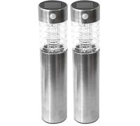 Solar LED Garden Light with Motion Sensor, Argent (Lot de 2)