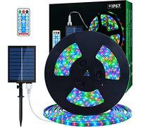 Solar LED Streifen Außen, 10m SMD 5050 LED Leuchten Solarbetriebener RGB Farbwechsel LED Streifen, IP67 Wasserdichte Dekorative Lichterkette für Yard Trees Garden…