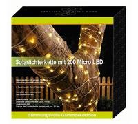 Solar-Lichterkette 200 Micro-Leds 21,9m Chaude Jardin Décoration de Terrasse