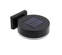Solar Light 12 Led Human Body Induction Wall Light Outdoor Wall Sconces Ip44 Waterproof Black Round Corridor Villa Courtyard Wall Lamp,Dual Color Light