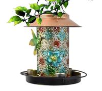 Solar Light Bird Feeder - Decorative Birdfeeder Solar Lantern for | Hanging Outdoor Hummingbird Feeder LED Ambient Garden Light Patio Porch Backyard Balcony Birdwatching Nature Decor Use