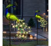 Solar Light Peacock Garden Light Metal Peacock Garden Lampe Solaire 300mAh enjeux décoratifs extérieurs enjeux pour décorations de Jardin, lumières extérieures