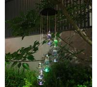 Solar Light Wind Chimes, Glowing Garden Decor, Mobile with Solar Lights, Waterproof LED Lighting, Color Changing Bulbs with Acrylic Design, Outdoor Ornament for Patio and Balcony,