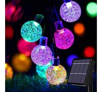 Solar Lights Outdoor Garden Lights 24ft 50 LED Waterproof Crystal Globe Lights Christmas Lights for Garden Gazebo Camping Party Christmas Decorations (Colorful)