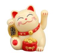 Solar Maneki Cat - Un Chat Chanceux De Style Chinois Qui Vous Apporte De La Bonne Fortune avec Ses Pattes De Front Qui Se Balancent, Un Ornement De Chat Propice | Intérieur Qui Se Déplace Au