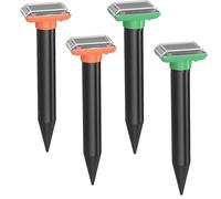 Solar Mole Repellent, Ultrasonic & Solar Powered Mouse Repellent, Waterproof Chaser for Lawn, Patio & Garden 4 PCS