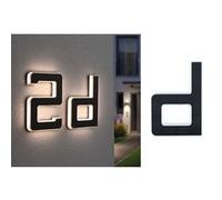 Solar Numéro de maison lumineux LED avec batterie interchangeable Lettre D IP44 3000K 6lm Noir Noir G