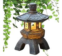 Solar Pagoda Lantern Statue Garden - Lumières Solaires Jardin Extérieur, Lanternes Solaires Suspendues avec Ampoules LED - Lumières Solairees Extérieures Étanches pour Halloween, Décorations De Noël,
