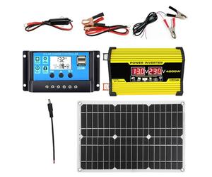 Solar Panel Kit | 12 Volt Solar Panel Complete System 300 Watt Converter | Inverter | DC 12V to AC 110V/220V Solars Power Converter 30A Controller with 2 USB Ports and LED Display