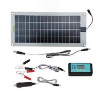 Solar Panel Trickle Charger, 30W 12V Waterproof Solar Car Battery Charger Maintainer, Plug and Play Kit with Lighter Plug & Alligator Clip for Automotive, RV