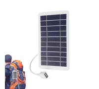 Solar Panel USB Charging Flexible Portable Kit For Mobile Phone, Lightweight Foldable 5V 1A Mini Solar System For Car Camping Hiking Travel, 10W PET Panel With Carabiners, Weatherproof Tear-Resistant,