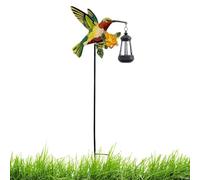Solar Path Lights - Hummingbird Garden Lantern Illumination for Outdoor Landscaping Walkway Safety | Waterproof ABS Shell, LED Powered Panel Energy Storage Automatic Dusk Sensor Decoration