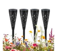 Solar Pathway Lights | 4 Pieces LED Hollow Out Waterproof Yard Art | Landsc