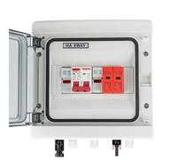 Solar Photovoltaic PV Combiner Box With Lightning Protection 1 Input 1 Out DC 500V 15A Fuse MCB SPD HT Waterproof Box IP65 8Ways(DC MCB 50A)