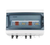 Solar photovoltaic PV Combiner Box With Lightning Protection 4 input 2 out DC 600V Fuse MCB SPD Box IP65 18ways CZAOINCU(600V 32A MCB)