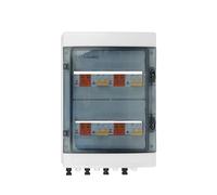 Solar photovoltaic PV Combiner Box With Lightning Protection 4 input 4 out DC 600V Fuse MCB SPD Box IP65 24ways Circuit Breaker(600V 25A MCB)