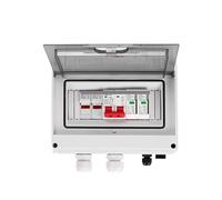 Solar photovoltaic PV DC Combiner Box Surge Lightning Protection 1 input 1 out DC 600V Fuse MCB SPD Waterproof Box IP65 NWPNLXEA(20A DC MCB)