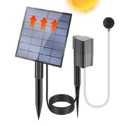 Solar Pond Aerator with air Hose, Pond Aeration System Without Power Connection, Solar-Powered Oxygen Pump for Garden Ponds, Fish Ponds, Fountains & Aquariums, Environmentally Friendly & Quiet