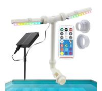 Solar Pool Fountain - Double Spray Waterfall Device for Outdoor Decor | Floating Solar Fountain with Remote and Adjustable 7-Color LED Light for Pool Pond Patio Backyard Garden Party Relaxation