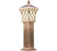 Solar Post Lamp Outdoor Pillar Lighting with Remote Control Pole Street Light for Garden Fence Deck Mailbox Yard Porch(A(Bronze),Small)