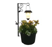 Solar Post Light Planter Outdoor Waterproof Garden Porch LED Lantern Pot