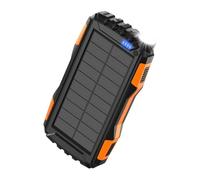 Solar Power Bank, 42800mAh Portable Charger, 6.82x3.48x1.66 inches Heavy Duty External Battery Pack with Built in Cables, SOS Strobe Flashlight for Hiking, Survival and Home Use