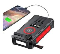 Solar Power Bank, Hand-Crank Charger, Foldable Wireless Battery, Built-in SOS Alarm, Integrated Compass Tool, Perfect for Cyclists and Outdoor Hiking Or Fishing Trips