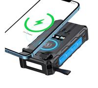 Solar Power Bank - Solar Charger - Hand-Cranked Power Bank With LED Light | Foldable Wireless Powerbank Built-In SOS Alarm Function And Compass For Cyclists Fishing Hiking, Women Men