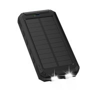 Solar Powerbank Batterie externe avec panneau solaire Charge rapide et fourniture d'énergie 10.000 mAh Noir imoshion
