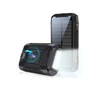 imoshion Solar Powerbank - Batterie externe sans fil alimentée par l'énergie solaire - Charge rapide et fourniture d'énergie - 30 000 mAh - Noir