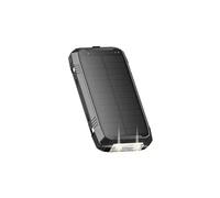 Solar Powerbank Batterie externe sans fil avec panneau solaire Charge rapide et fourniture d'énergie 30 000 mAh Noir