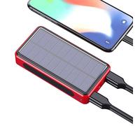 Solar Powerbank - Solarladegerät Powerbank Mit USB-Anschluss | 20000mAh Wasserdicht Mit LED-Leuchte Für Unterwegs Camping Erwachsene Jugendliche
